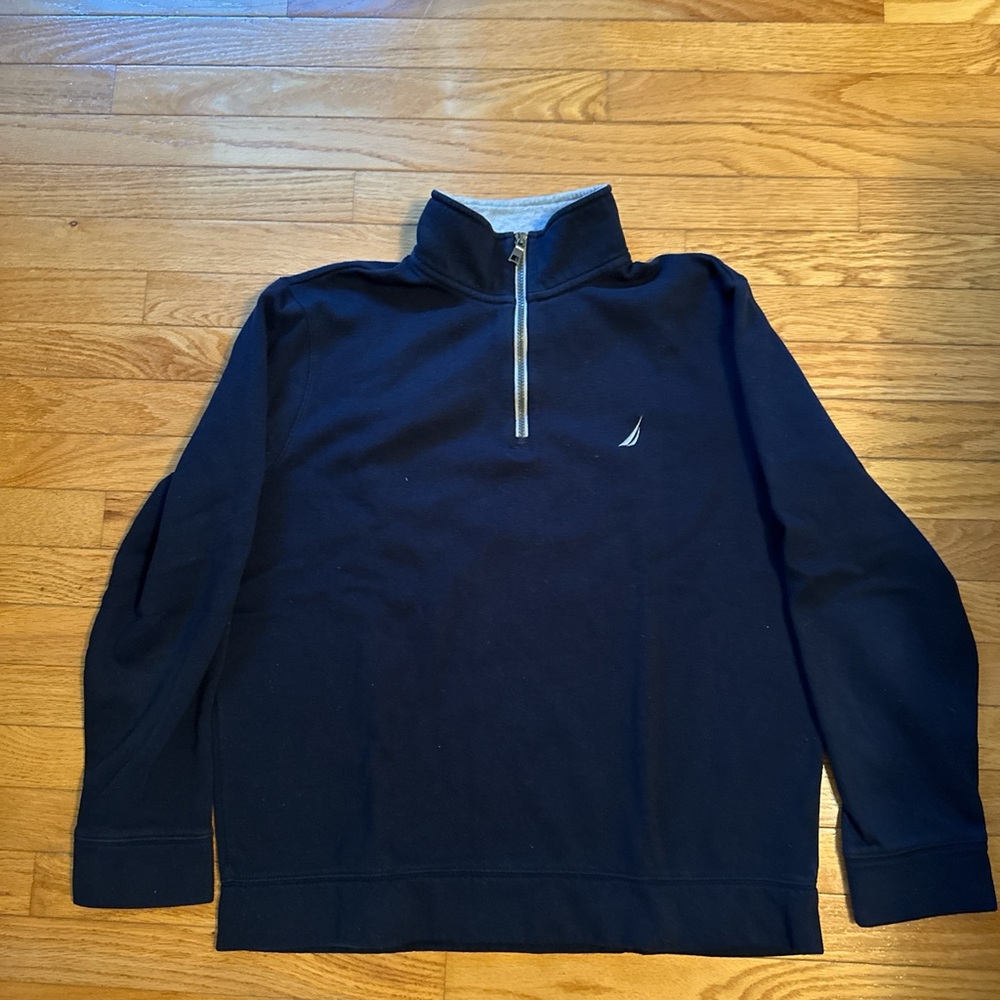 Nautica Navy Blue Quarter-Zip Sweater